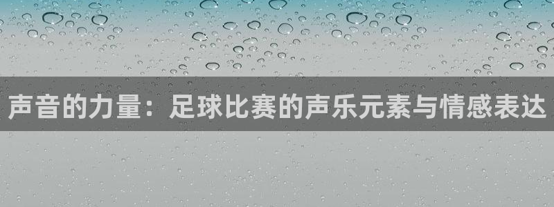 声音的力量：足球比赛的声乐元素与情感